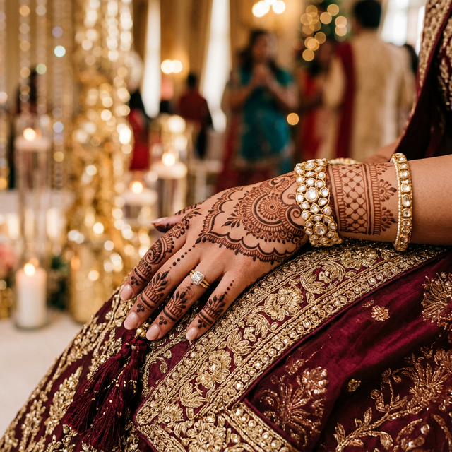 Mehndi artist applying cones — @pinsumehndiart