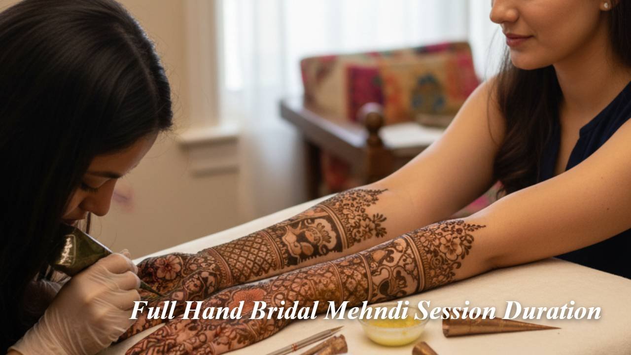 Full Hand Bridal Mehndi Session Duration