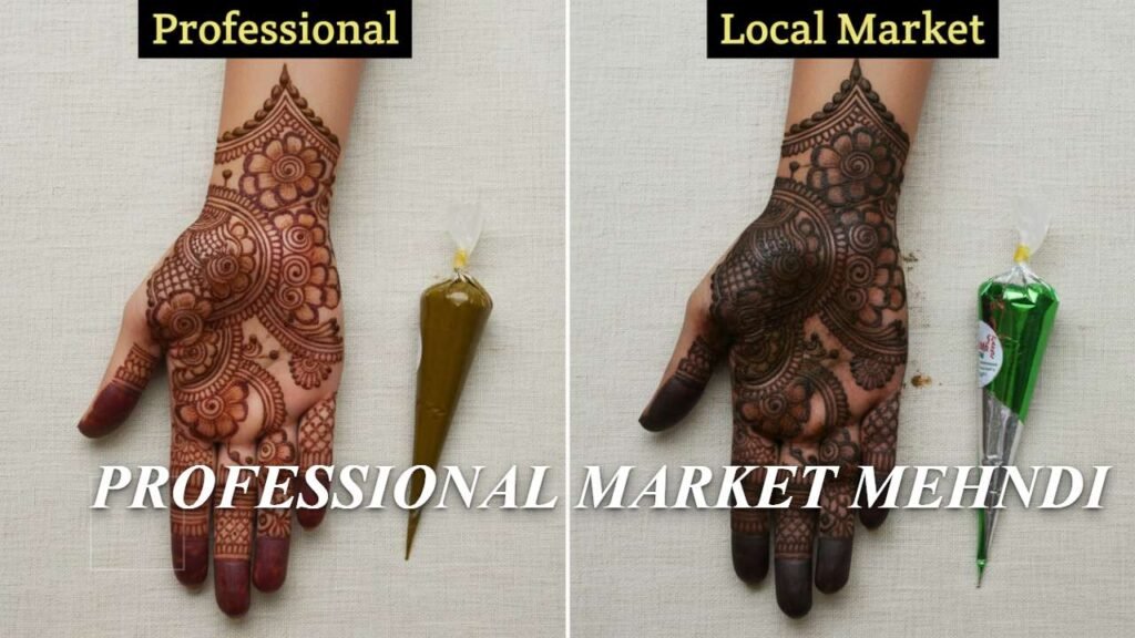 Current image: Professional vs Local Market Mehndi Cones – Real Difference