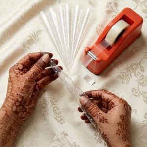mehndi cone sealing with tape dispenser