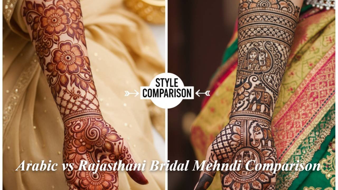 Arabic vs Rajasthani Bridal Mehndi Comparison