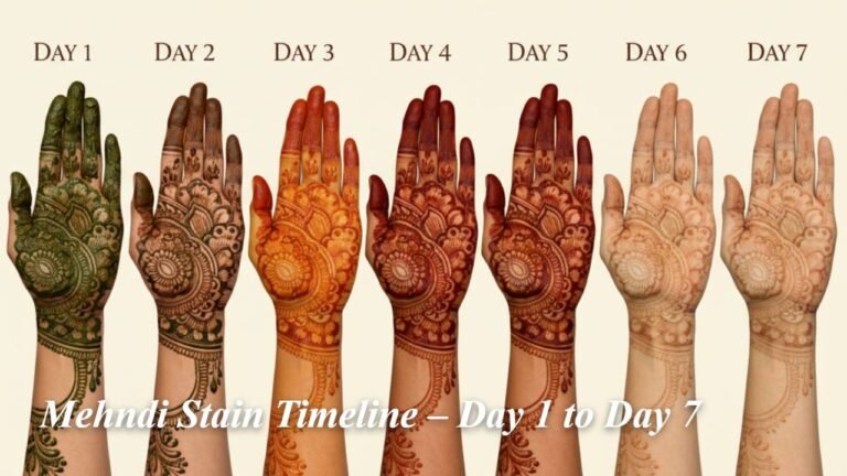 Mehndi Stain Timeline – Day 1 to Day 7